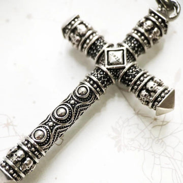 Beautiful Blue Stone Pendant Cross, Brand New Pure 925 Sterling Silver Turquoise Faith Gift For Women and Men - The Jewellery Supermarket